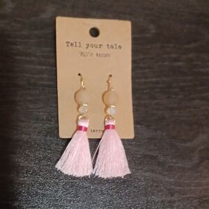 Elegant Pink Tassel Earrings